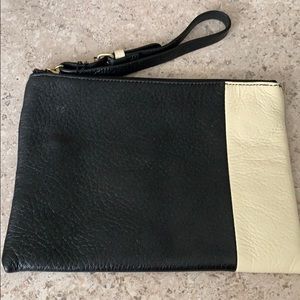 Black and white wristlet